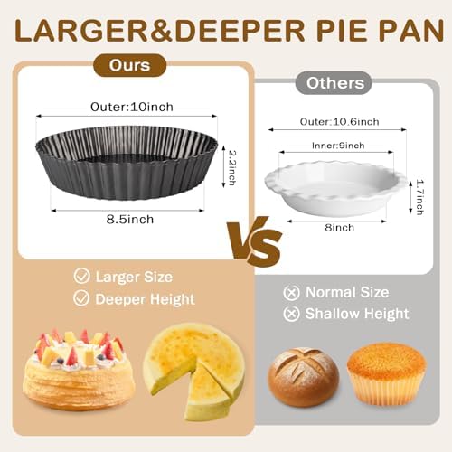 2 Pack 10 Inch Pie Pan with Removable Bottom