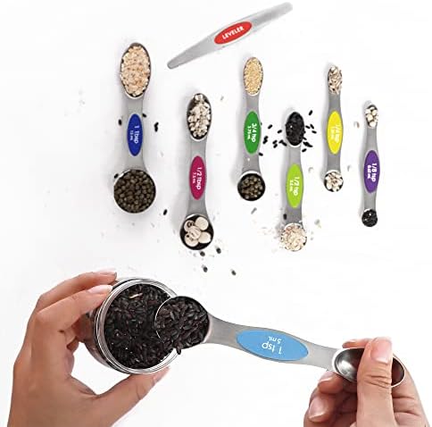 Multicolor Magnetic Measuring Spoons Set with Leveler