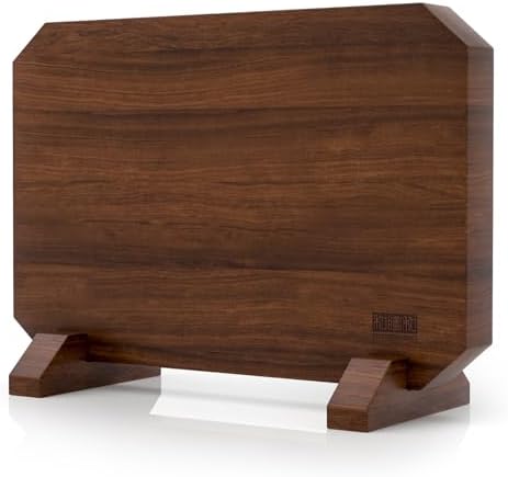 HOSHANHO Magnetic Knife Block, Thickened Acacia Wood Kitchen Knife Holder