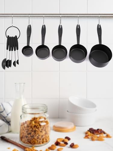 JOYHILL Measuring Cups and Spoons Set 304 Stainless Steel 10-Piece Black