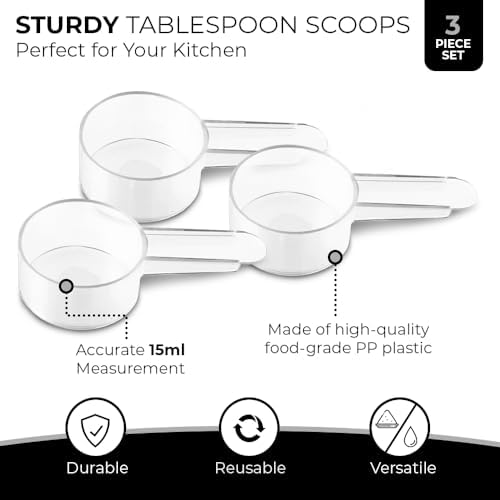 3 Pack Tablespoon Measuring Spoons, 1 Tbsp (15 mL) Plastic Coffee Scoops