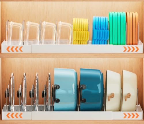 Antigo 2 Pack Expandable Pots and Pans Organizer, lid organizer
