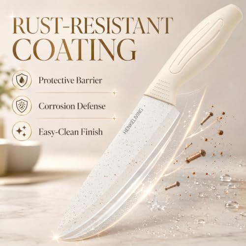 Knife Set with Built-in Sharpener Block, Dishwasher Safe