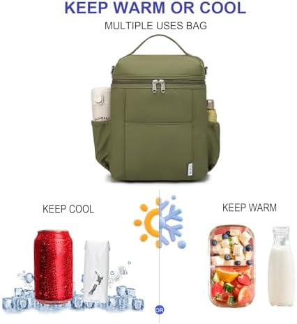 NOL Insulated Lunch Bags for Women Cooler Bag Lightweight Nylon Waterproof Lunch Box for Work