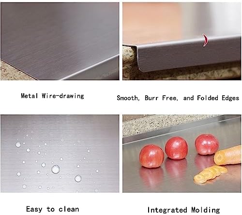 BILLAMB Stainless Steel Cutting Boards for The Kitchen, Suitable for Meat, Fruits, Vegetables, Bread, and Baking Large-sized Cutting Boards (80 x 50cm/31.5 x 19.7 in)