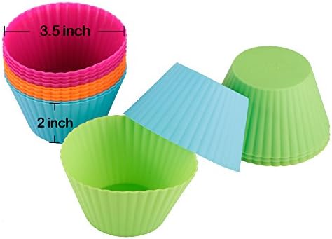 Webake Jumbo Silicone Muffin Cups, 3.5 Inch Nonstick Cupcake Liners 12-Pack