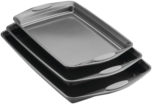 Rachael Ray Bakeware Nonstick Cookie Pan Set, Baking Pans Set, 3 Piece
