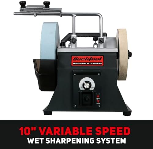 BUCKTOOL 10" 1.2A Variable Speed Wet Sharpening System,Two Way Rotation