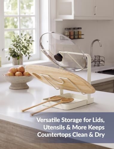 NiHome Pot Lid Holder 2-Tier Iron Kitchen Organizer Stand