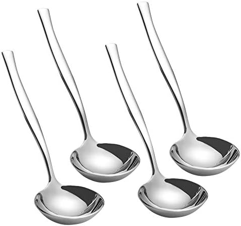 4-Piece Stainless Steel Small Gravy Soup Ladles, Gravy Ladle Spoon