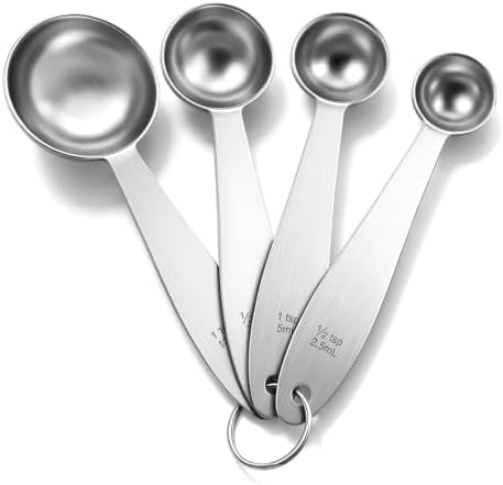 4 PCS Stainless Steel Measuring Spoons Set, Stackable for Baking