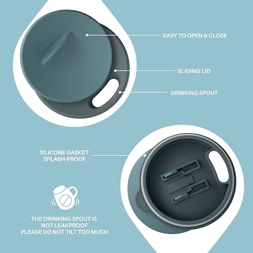 Ideus 16 oz Insulated Coffee Mug with Lid and Handle (Eggshell Blue)