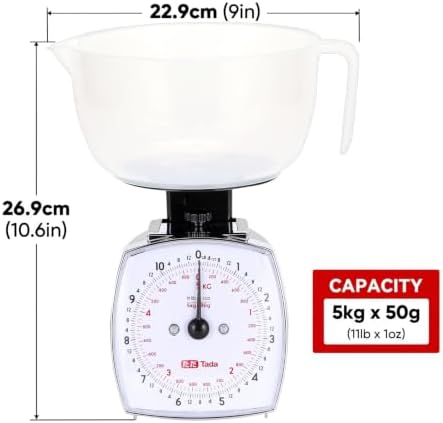 Tada 11lb Analog Food Scale Mechanical Dial Kitchen Scale