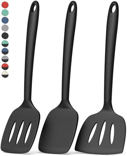 Coukre 3 Pack Silicone Spatula Set, Heat Resistant to 500°F, BPA-Free