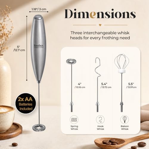 Milk Frother Handheld Electric Whisk with Stand & Batteries Coffee Latte