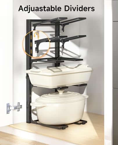 MUDEELA 8-Tier Pots and Pans Organizer under Cabinet, 20.8" H Heavy Duty