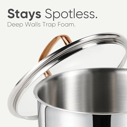 CAROTE 2Qt Stainless Steel Saucepan Set, Non-Toxic 3-Ply Stainless Steel Cookware Set with Lids, Small Kitchen Pots, Oven Safe, Compatible with Induction, Ceramic, Gas, Mothers Day Gifts