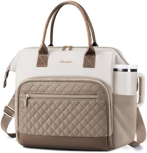 LOVEVOOK Lunch Bag Women, Insulated Lunch Box for Women with Cup Holder