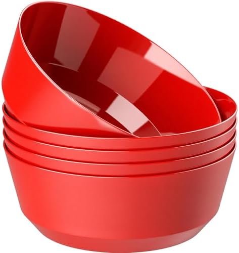 Hioasis 8 Pack Red Serving Bowls for Pool Party
