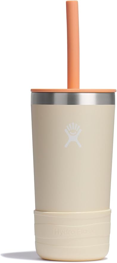 Hydro Flask Kids 12 Oz Tumbler with Lid and Straw for School - Insulated Stainless Steel in Coconut Cream