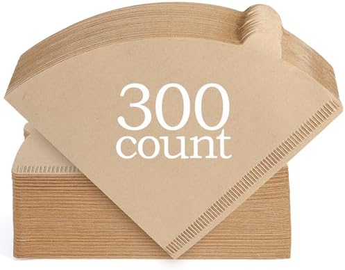 Niveaya 300 Count Cone Coffee Filters, Size 02 Natural Unbleached Paper Coffee Filter, Disposable Cone Filters for Pour Over and Drip Coffee Maker (2-4Cup)
