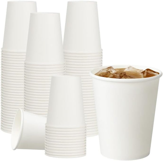 RACETOP 8 oz 300 Pack Disposable Paper Coffee Cups, Disposable Paper Cups, Hot Coffee Cups for Office, Party, Home