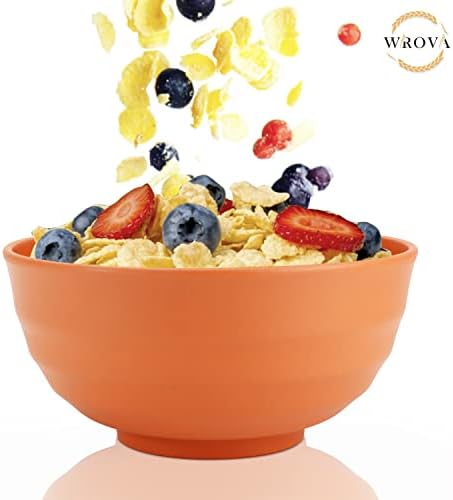 Wheat Straw Bowls Set 60 OZ Unbreakable Large Cereal Set of 6 - Microwave and Dishwasher Safe, Big for Camping and Party - BPA Free Soup Bowl for Serving Oatmeal and Salad - 6 Colors