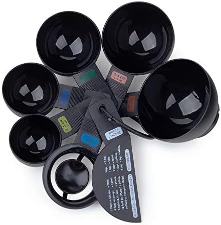 Fox Run 4838 Measuring Cup set with Egg Separator, Black, Medium