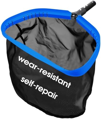 Pool Skimmer Net for Pool Cleaning, Heavy Duty Pool Net Skimmer with Fine Mesh & Deep Bag, Aluminum Frame Pool Leaf Net for Above Ground & In-Ground Pools, Pond Cleaning Leaf Rake Net (No Pole)