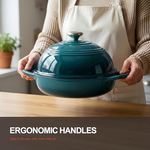 Overmont Enameled Cast Iron Dutch Oven, 6QT Bread Oven with Dome Lid Recipe