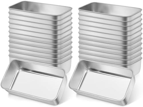 Leonyo Non-Toxic 9x5IN Stainless Steel Loaf Pan for Baking Bread,24 Pack