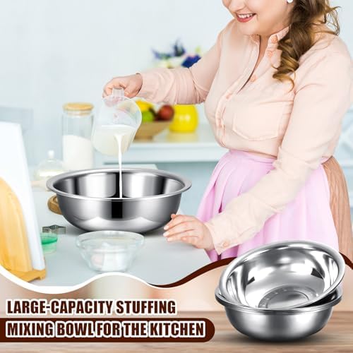 Nuogo 4 Pcs Stainless Steel Mixing Bowls Large for Salad, 13 Inch 8 Qt