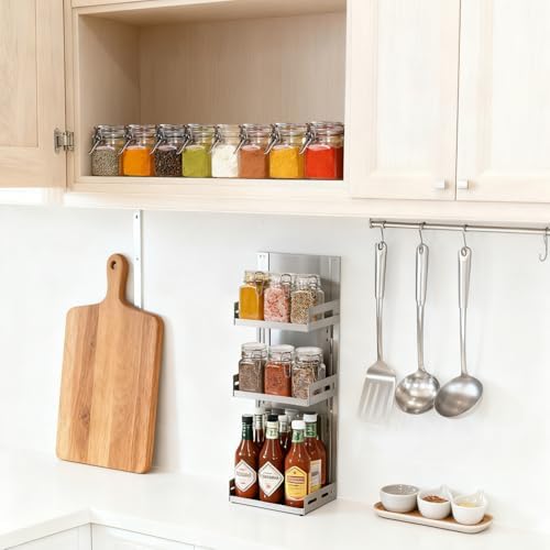 ComSaf Square Glass Spice Jars 4 oz 6 Pack with Labels and Funnel Set