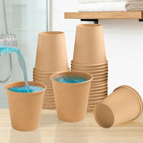 BYSNOW 400 Pack 3 oz Kraft Paper Cups, Small Disposable Bathroom Cups