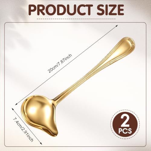 Patelai 2 Pcs Small Ladle Gravy Spoon Drizzle Spoon 1 oz Stainless Steel