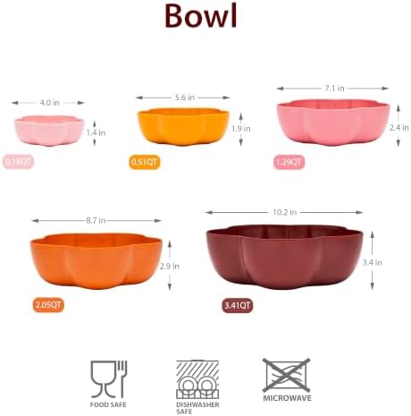 bzyoo 5 PC Nested Serving Bowl Flower Shape Set