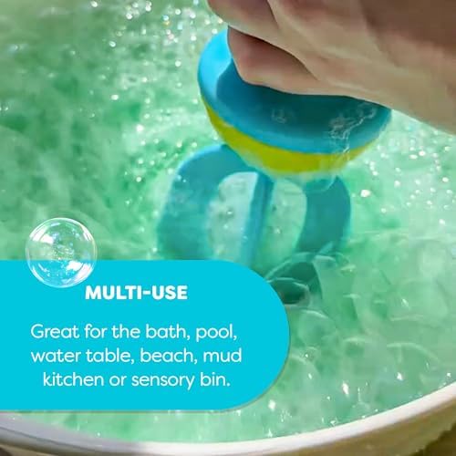 HABA Toddler Bath Toys: Bubble Bath Kids Whisk - for Kids' Sensory Play, Motor Skills, and Bath Time Fun, Blue
