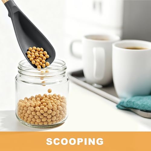 3 Pack Silicone Cooking Spoon for Nonstick Cookware, Silicone Spatula Spoon