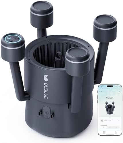 (2026 New) BUBLUE F10 Robot Pool Skimmer, Pool Skimmer Robot with 5L Filter, Dual Cleaning Modes,App Control,One-Tap Docking, AI Navigation, Ideal for In-Ground & Above-Ground Pools Space Black