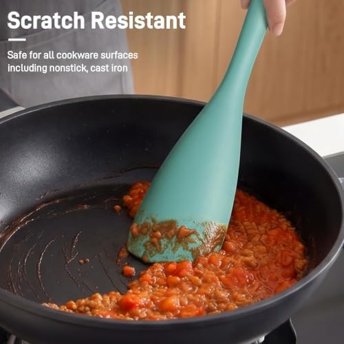 3 PACK Silicone Cooking Spatula & Spoon for Nonstick Cookware, BPA-Free