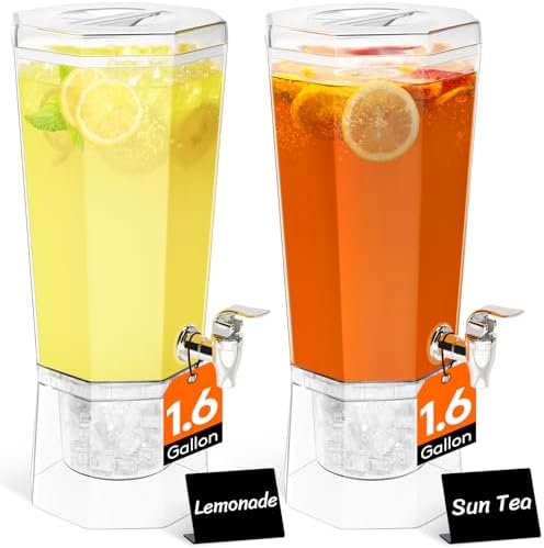 Lifewit 1.6 Gallon Drink Dispenser for Party with Leak-Proof Spigot, 2 Pcs