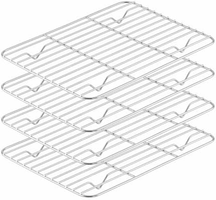 Herogo 4 Pack Small Cooling Racks, 8.6” x 6.3” Cookie Cooling Baking Racks