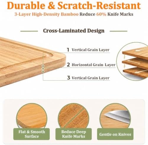 Non Toxic Bamboo Cutting Board for Kitchen: Healthy & Food Grade