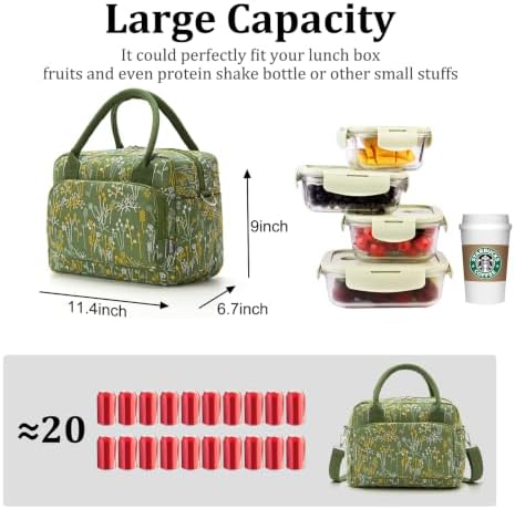 MEXS Insulated Lunch Bag for Women Men Large Reusable Lunch Box Adult Leakproof Portable Cooler Tote Bags for Work Picnic