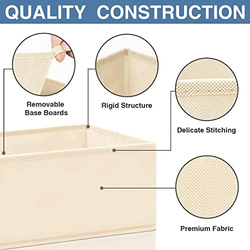 Criusia Drawer Organizer Clothes, 24 Pack Dresser Organizer Bins for Nursery Bedroom, Closet Organization and Storage Dividers for Clothing, Baby Clothes, Underwears, Socks (Beige)