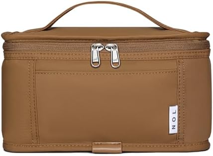 NOL Small Lunch Bag Mini Lunch Box Insulated Lunch Bag for Men/Women Leakproof Cooler Tote Bag Lightweight Nylon Waterproof Lunch Box For Work,Brown