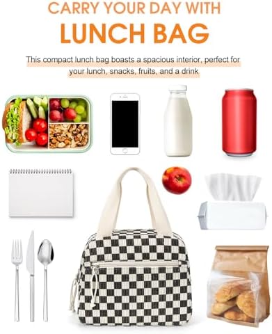 Lunch Bag for Women, Corduroy Large Insulated Lunch Box