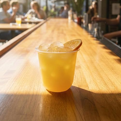 TOSSWARE NATURAL 12oz Arc - Plant Based 98mm Clear Cold Cups - Plastic Alternative for Parties, Bachelorettes, Weddings - Recyclable - Set of 100