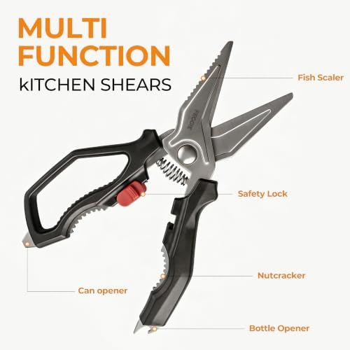 Kitchen Scissors, Heavy Duty Cooking Shears for Poultry, Meat & Bone