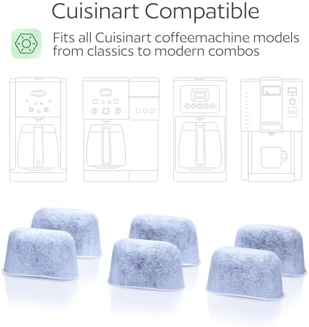 6 Water Filters for Cuisinart Coffee Makers - Replacement Charcoal Water Filters - Fits all Cuisinart Coffee Brewers by GoodCups